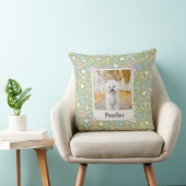  Whimsical Pastel Custom Photo Poodle Throw Pillow クッション (椅子)