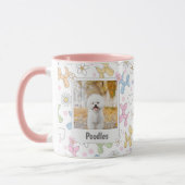  Whimsical Pastel Custom Photo Poodle Throw Pillow マグカップ (左)
