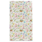 Whimsical Pastel Easter Bunny & Floral Pattern スモールペーパーバッグ (裏面)