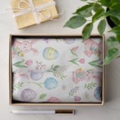 Whimsical Pastel Easter Bunny & Floral Pattern 薄葉紙 (ギフト)
