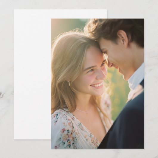 Whimsical Pastel Floral Photo 招待状 (正面/裏面)