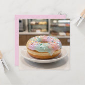 Whimsical Pastel Glass Glaze Donut   カード (正面/裏面インサイチュ)