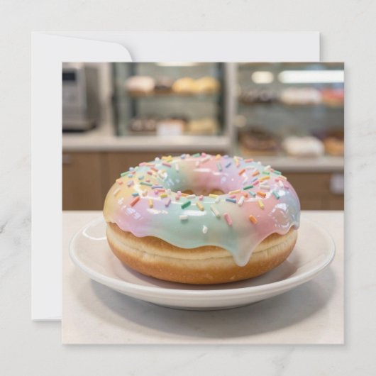 Whimsical Pastel Glass Glaze Donut   カード (正面)