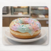 Whimsical Pastel Glass Glaze Donut   マウスパッド (正面)