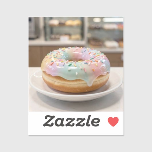 Whimsical Pastel Glass Glaze Donut Glossy   シール (シート)