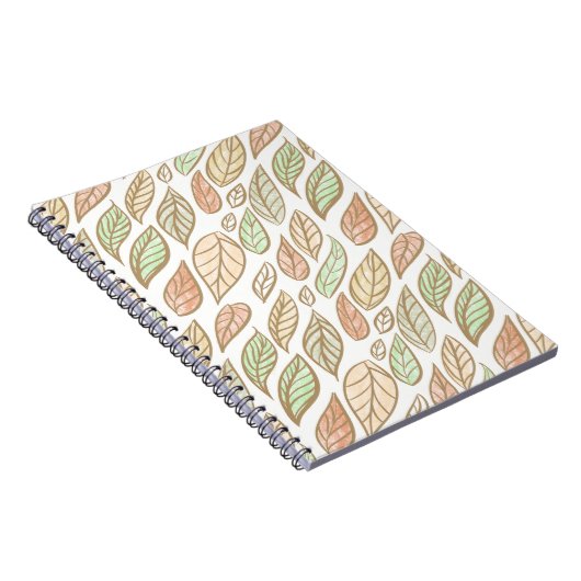 Whimsical Pastel Leaf Drift ノートブック (右側)