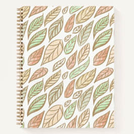 Whimsical Pastel Leaf Drift Pattern  ノートブック