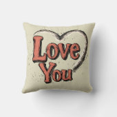 Whimsical Pastel Love Couple Drawing クッション (裏面)