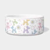 Whimsical Pastel Poodle Personalized Pet Bowl ボウル (左)
