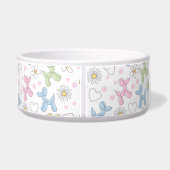 Whimsical Pastel Poodle Personalized Pet Bowl ボウル (裏面)