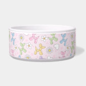 Whimsical Pastel Poodle Personalized Pet Bowl ボウル (左)