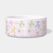 Whimsical Pastel Poodle Personalized Pet Bowl ボウル (裏面)
