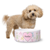 Whimsical Pastel Poodle Personalized Pet Bowl ボウル