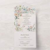 Whimsical Pastel Wildflower Wedding オールインワン招待状 (内側)