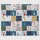 Whimsical Patchwork Christmas  ラッピングペーパー (フラット)