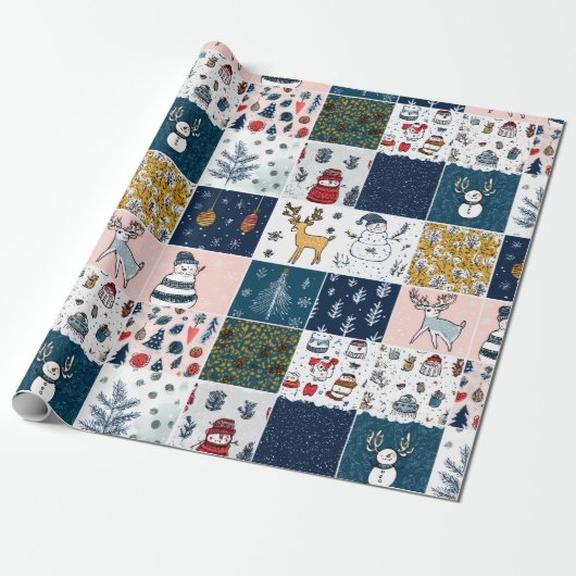 Whimsical Patchwork Christmas  ラッピングペーパー (アンロールド)