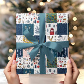 Whimsical Patchwork Christmas  ラッピングペーパー
