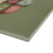 Whimsical Patchwork Santa Folk Christmas カッティングボード (角)