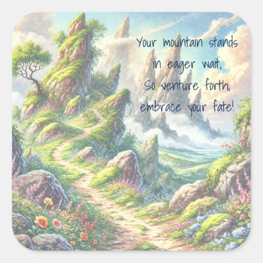 Whimsical Path & Quote スクエアシール (正面)