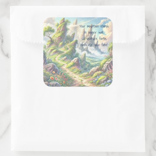 Whimsical Path & Quote スクエアシール (バッグ)