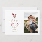 Whimsical Peace Love Joy Classic Christmas Photo (正面)