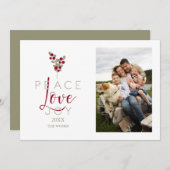 Whimsical Peace Love Joy Classic Christmas Photo (正面/裏面)