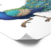 Whimsical Peacock and Butterfly ポスター (角)