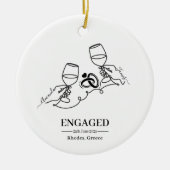 Whimsical Personalized Engagement Christmas セラミックオーナメント (正面)