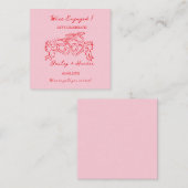 Whimsical Personalized Engagement couple Sign スクエア名刺 (正面/裏面)
