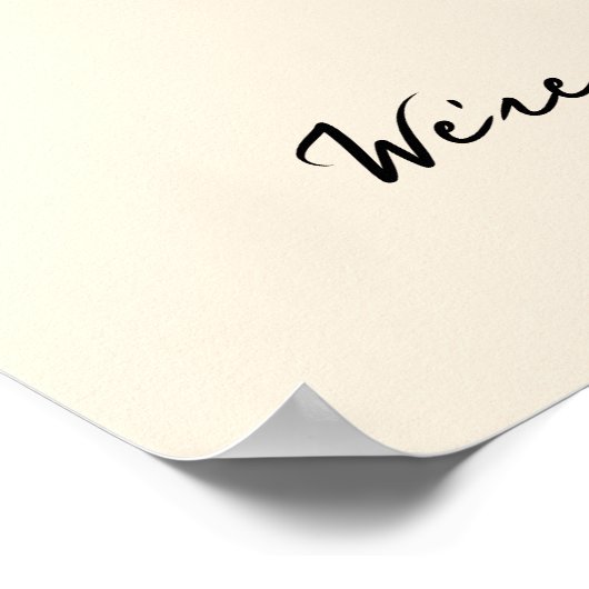 Whimsical Personalized Engagement couple Sign ポスター (角)