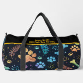 Whimsical Pet Print Travel Organizer ダッフルバッグ (正面)