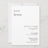 Whimsical Photo Wedding Invite Modern Minimalist 招待状 (裏面)
