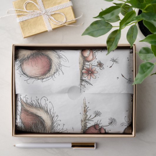 Whimsical Pig and Mouse in Spring 薄葉紙 (ギフト)