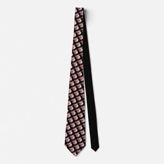 Whimsical Pig Custom Necktie Tie ネクタイ (正面)