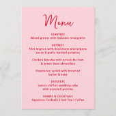 Whimsical Pink and Red Heart Wedding メニュー (正面)