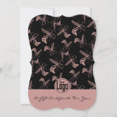 Whimsical Pink Black Hair Stylist Gift Certificate (正面)