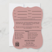 Whimsical Pink Black Hair Stylist Gift Certificate (裏面)