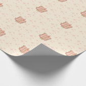 Whimsical Pink Book & Stars ラッピングペーパー (角)