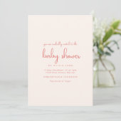 Whimsical Pink Bow Baby Shower Invitation 招待状 (スタンド正面)