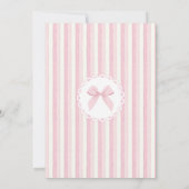 Whimsical Pink Bow Floral Baby Shower 招待状 (裏面)