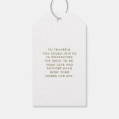 Whimsical Pink Bow Handwritten Bridal Thank You ギフトタグ (裏面)