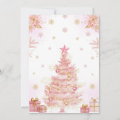 Whimsical Pink Brown Bows Ballerina Birthday 招待状 (裏面)