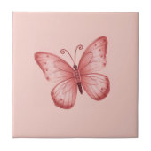   Whimsical Pink Butterfly  タイル (正面)