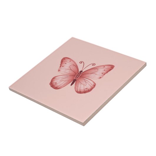   Whimsical Pink Butterfly  タイル (側面)