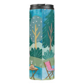 Whimsical Pink Camper Van Camping Scene タンブラー (裏面)