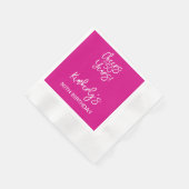 Whimsical Pink Cheers to 50 Years Birthday 縁ありカクテルナプキン (角)