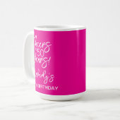 Whimsical Pink Cheers to 50 Years Birthday Classic コーヒーマグカップ (正面左)