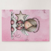 Whimsical Pink Christmas Angel ジグソーパズル (横)