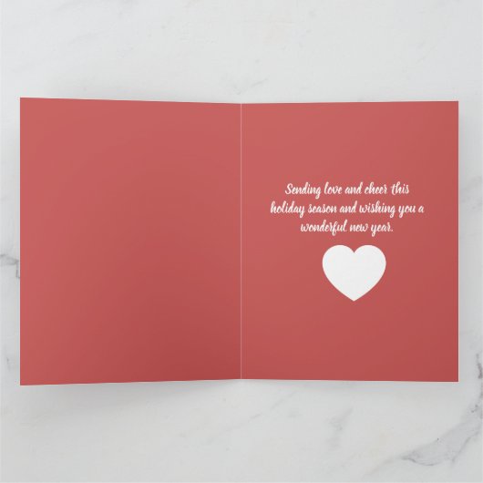 Whimsical Pink Christmas Pattern カード (内部)