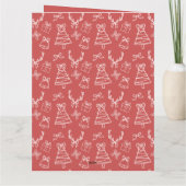 Whimsical Pink Christmas Pattern カード (裏面)